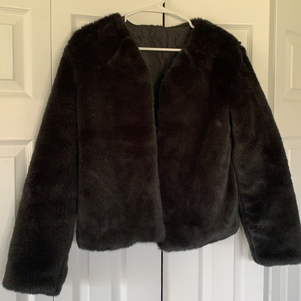 Luxe Black Faux Fur Coat